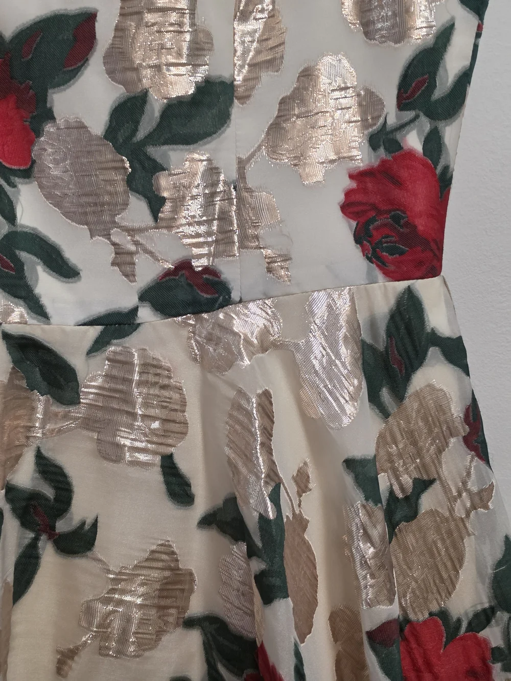 Dress the Population White Midi Skirt with Red Rose Print - Picture 5 of 8